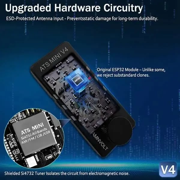 📻Αναβαθμισμένος δέκτης ραδιοφώνου ATS Mini V4 Si4732 All Band DSP-GR
