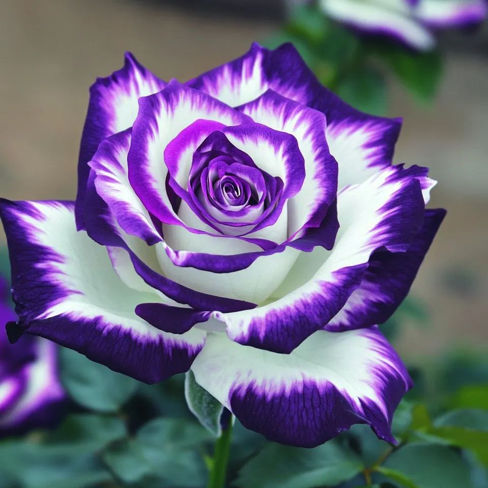 Rosa rara Blue Moon 🌌 y rosa de encaje multicolor 🌈🌹-ES