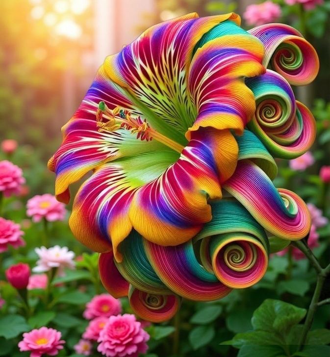 Semillas de flor espiral Rainbow Swirl: una flor rara.-ES