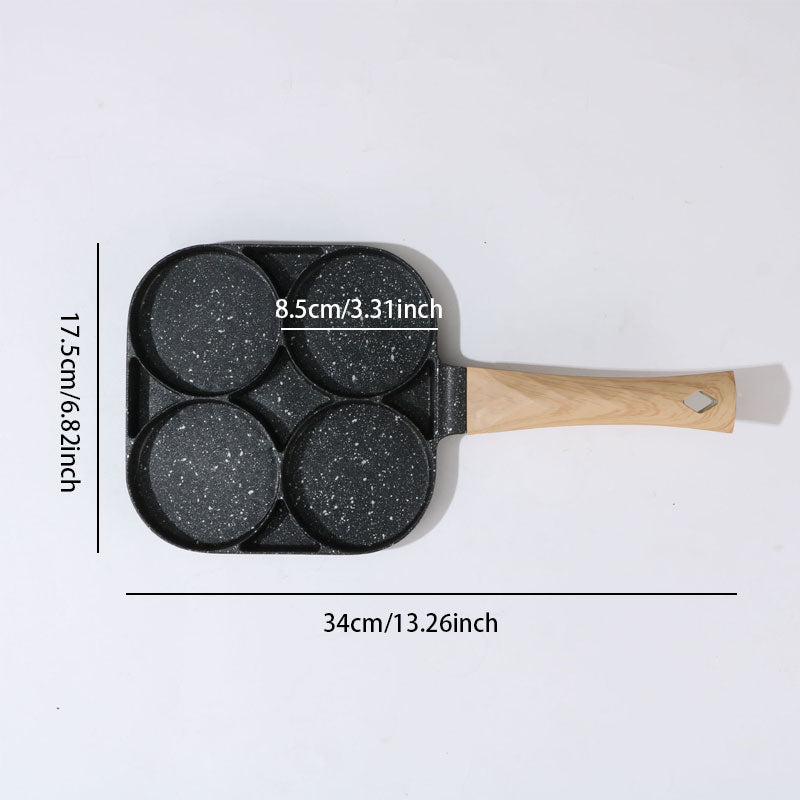 Sartén antiadherente 4 en 1: perfecta para huevos, tocino y hamburguesas.-ES