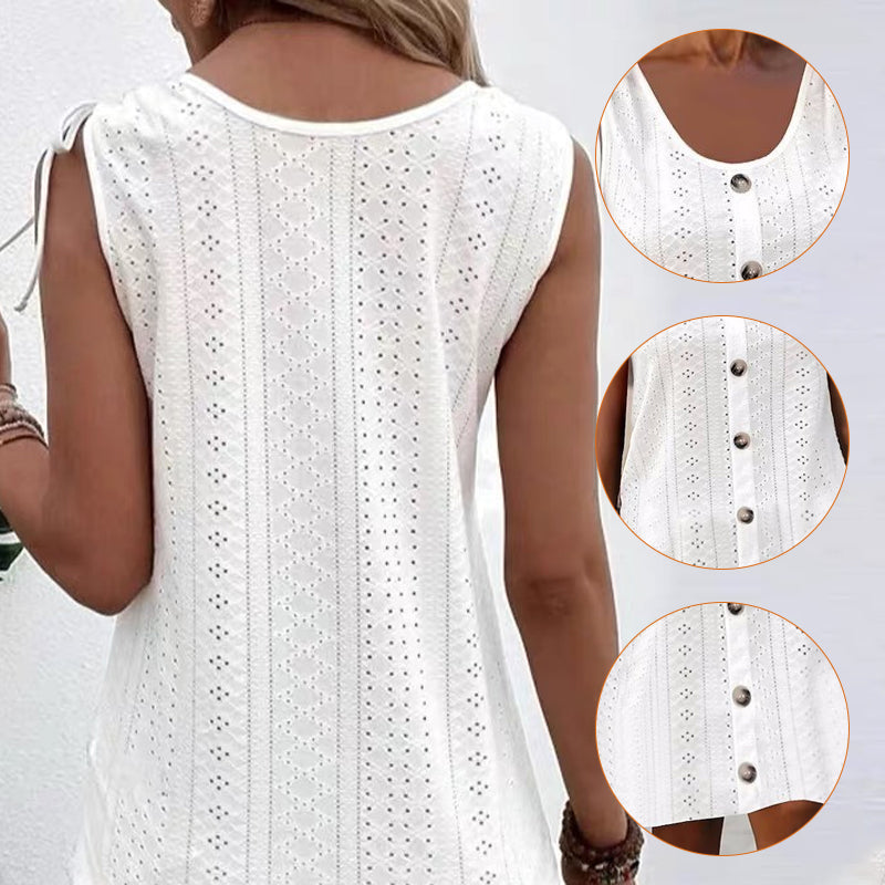 Vestido de punto sin mangas con escote en forma de U-ES