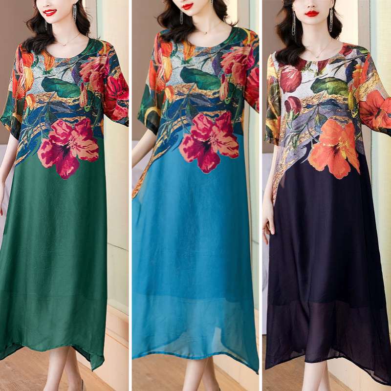 👗Elegantiškos gėlėtos suknelės moterims dideliais dydžiais-LT