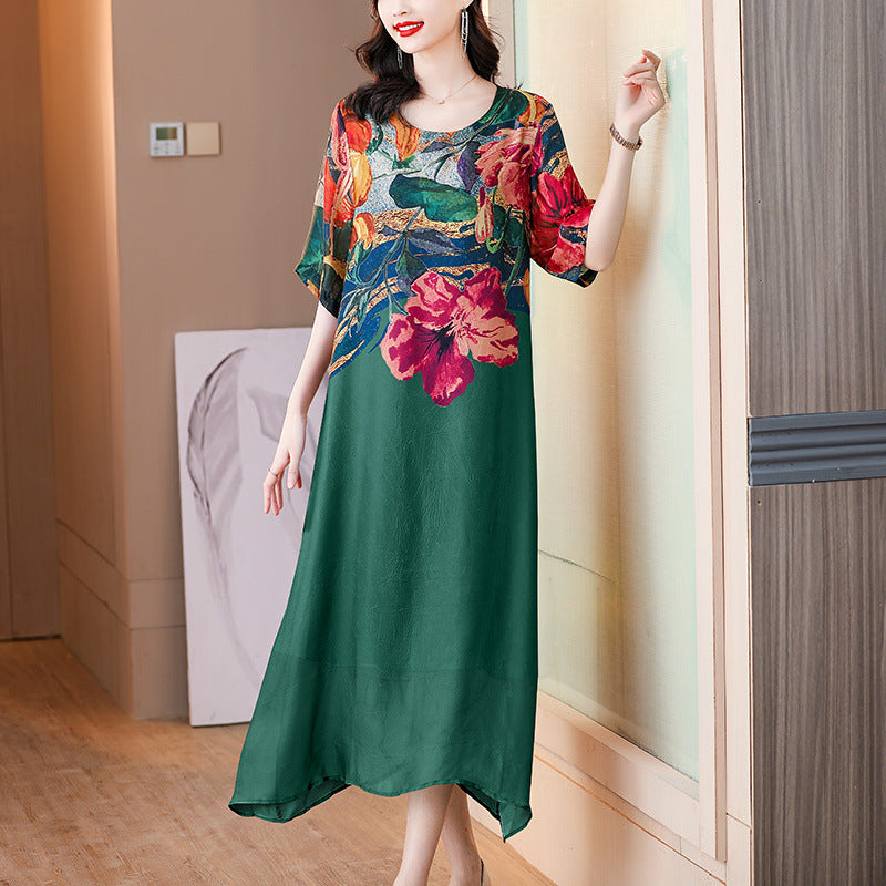 👗Elegantiškos gėlėtos suknelės moterims dideliais dydžiais-LT
