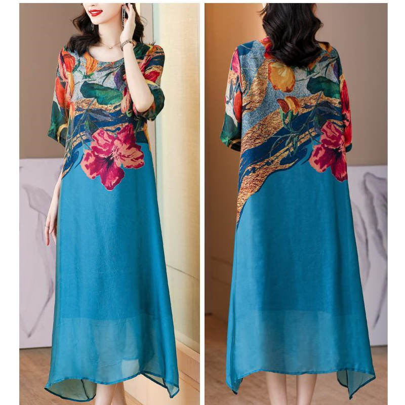 👗Elegantiškos gėlėtos suknelės moterims dideliais dydžiais-LT