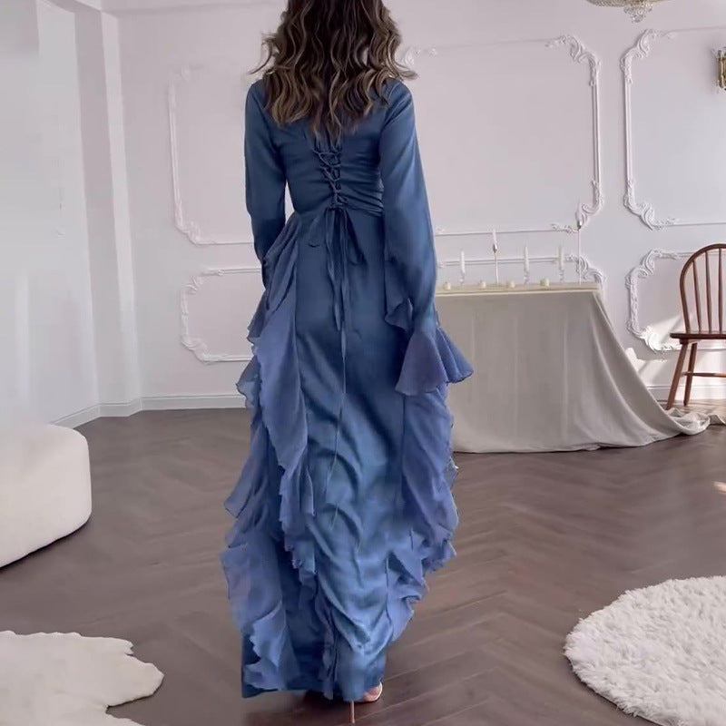 【✨Máxima elegancia】👗Vestido de manga ancha-ES