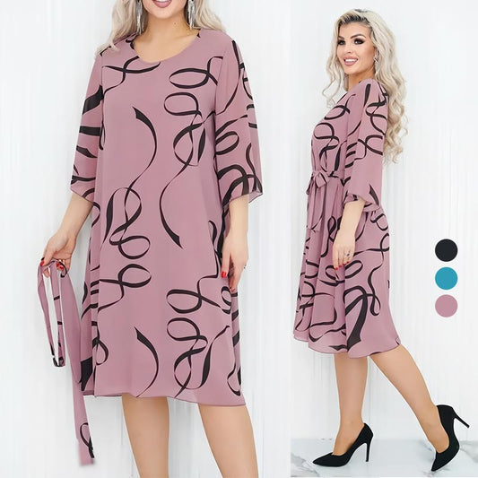 🌸Elegantiška laisva midi suknelė su rankogaliais-GR