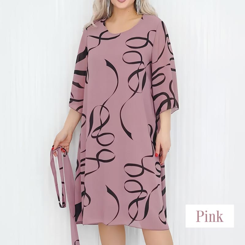 🌸Elegantiška laisva midi suknelė surakintomis rankovėmis-LT