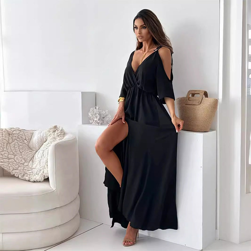 【💖Νέα Προϊόντα 2025】👗Κομψό, σέξι φόρεμα για γυναίκες με μυτερή λαιμόκοψη-GR