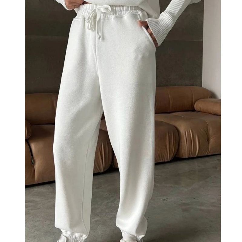 ✨Conjunto de 2 piezas - Conjunto casual deportivo para mujer ✨- Blusa con media cremallera y solapas y chándal a juego-ES