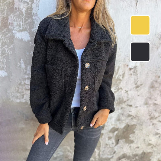 🍂Promociones de otoño🍂Chaqueta cálida de mujer con solapas con muescas-ES