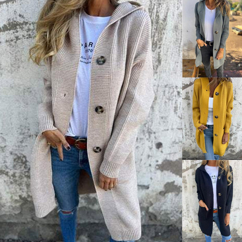 Cárdigan con capucha y botones para mujer-ES