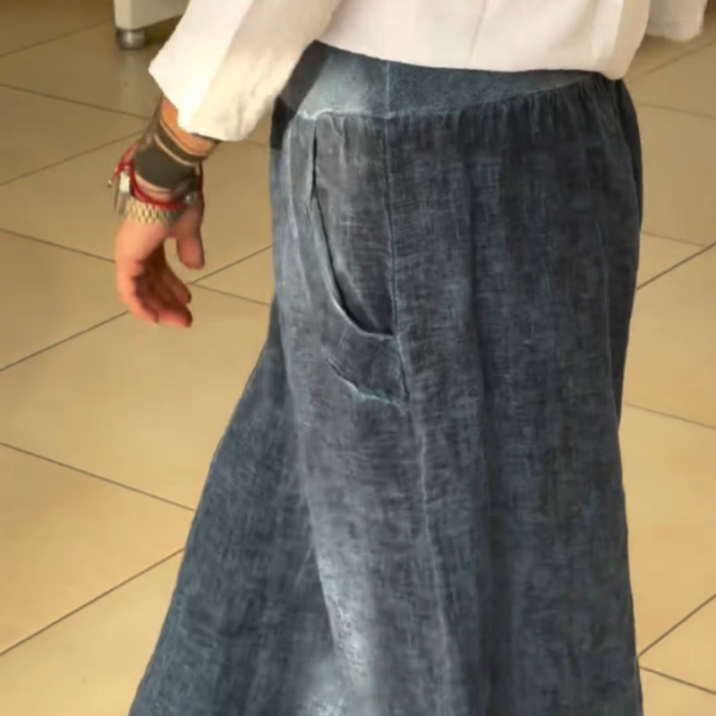 ✨Pantalón ancho elástico para mujer con bolsillos-ES