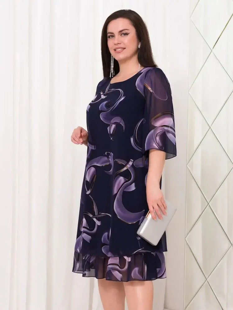 👗 Νέα φορέματα σιφόν με κομψά μοτίβα και βολάν από το 2025-GR