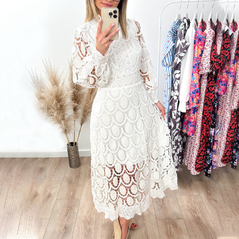 🛍️ Elegantne čipkaste obleke za ženske z dolgimi rokavi-SI