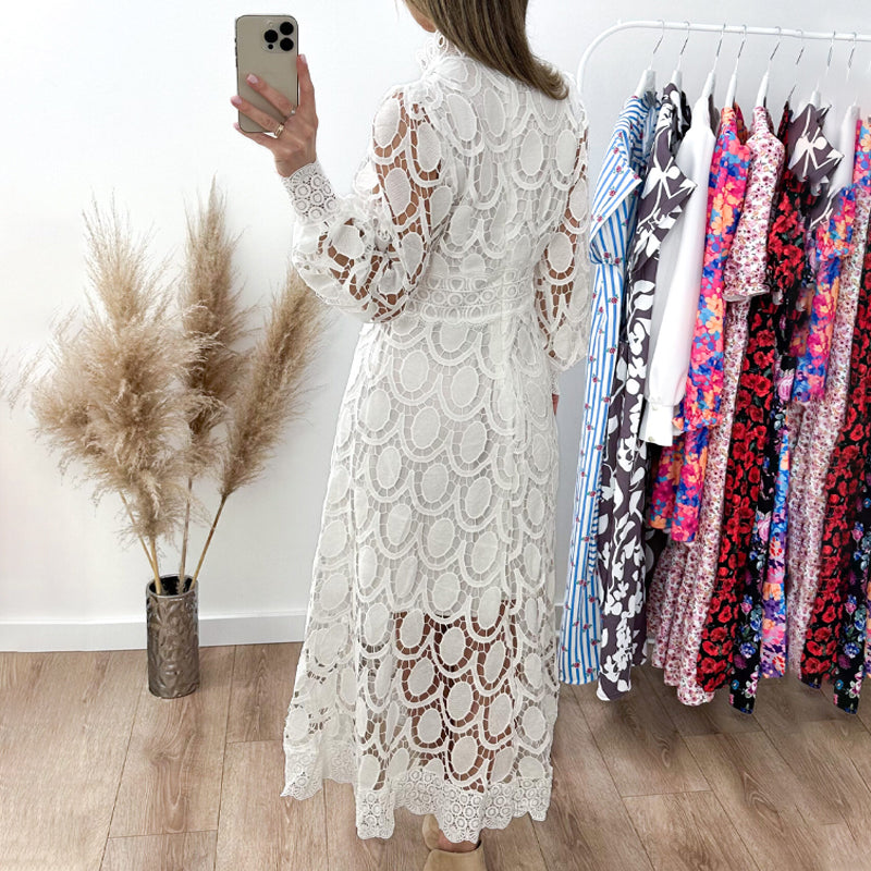🛍️ Elegantne čipkaste obleke za ženske z dolgimi rokavi-SI