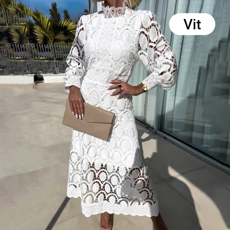 🛍️ Elegantne čipkaste obleke za ženske z dolgimi rokavi-SI