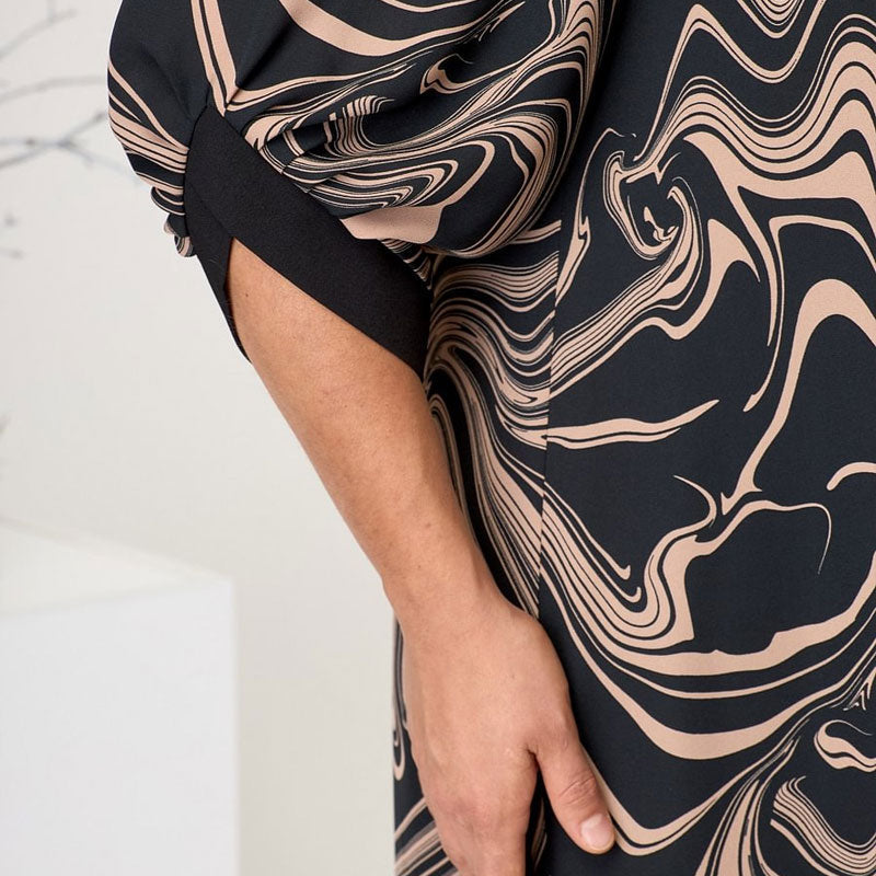 🌸Vestido muy largo con estampados de mármol-ES