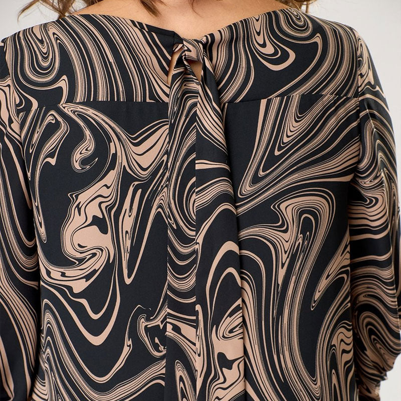 🌸Vestido muy largo con estampados de mármol-ES