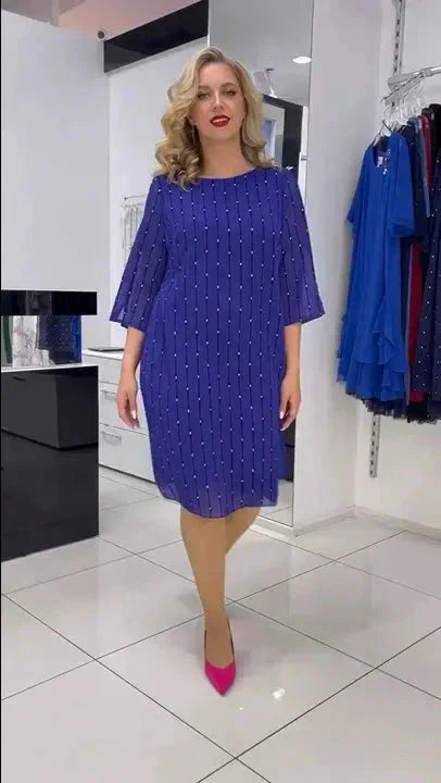 💝Vestido de mujer de moda con escote redondo.-ES