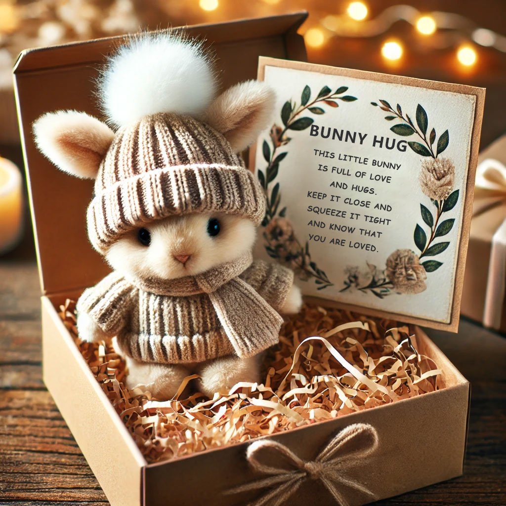 🐇Mini zuikis apsikabinęs mielą Velykų dovanėlę🎁-LT