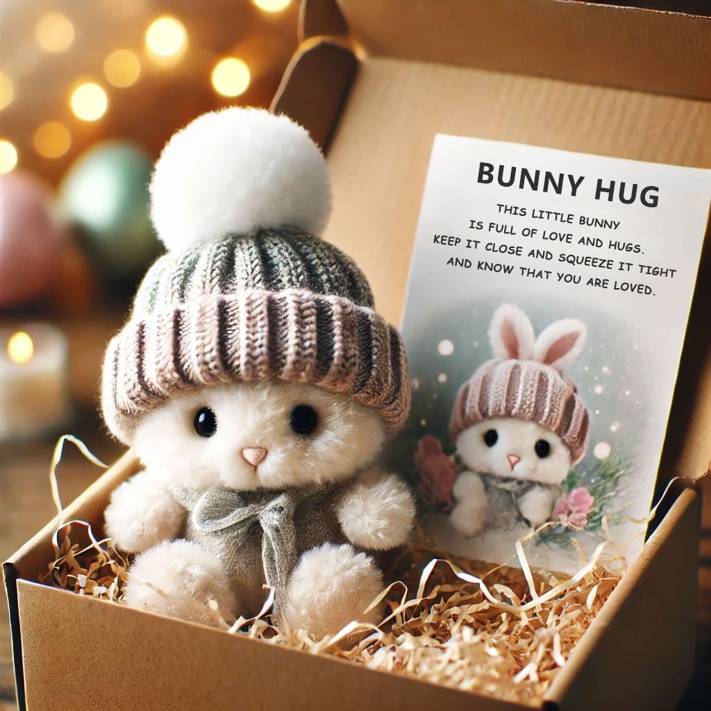 🐇Mini zuikis apsikabinęs mielą Velykų dovanėlę🎁-LT
