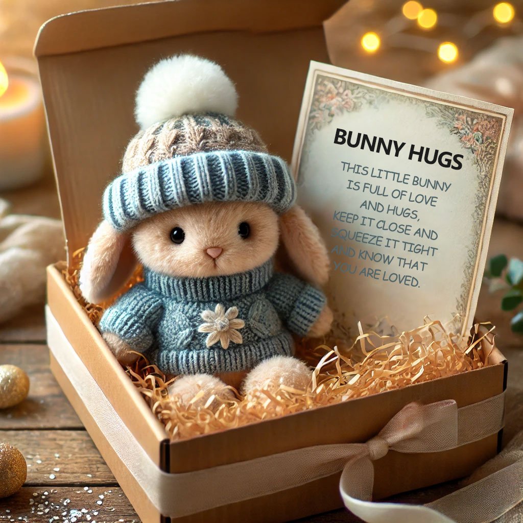 🐇Mini zuikis apsikabinęs mielą Velykų dovanėlę🎁-LT