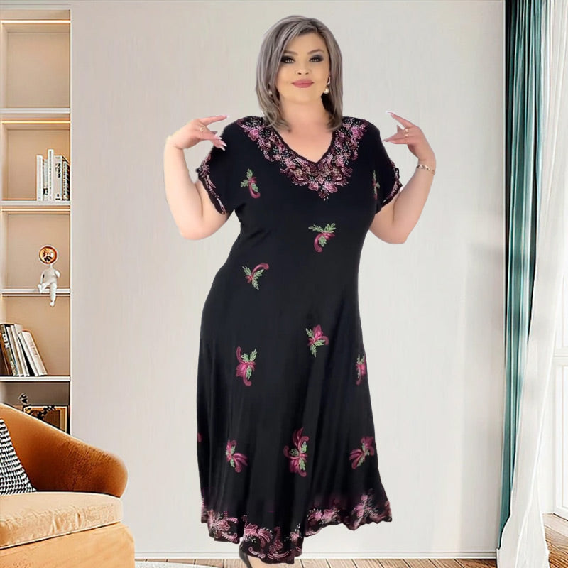 🌺 Γυναικείο φόρεμα με λαιμόκοψη V-GR
