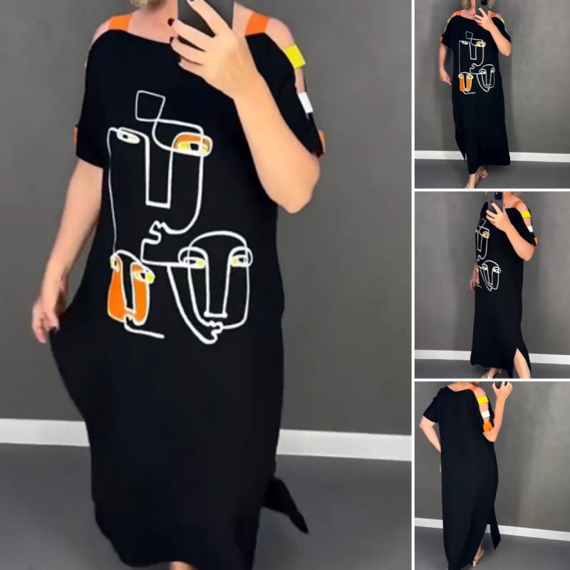 🍂Vestido de manga corta de mujer de moda con estampado-ES