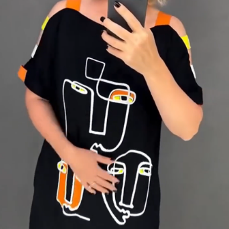 🍂Vestido de manga corta de mujer de moda con estampado-ES