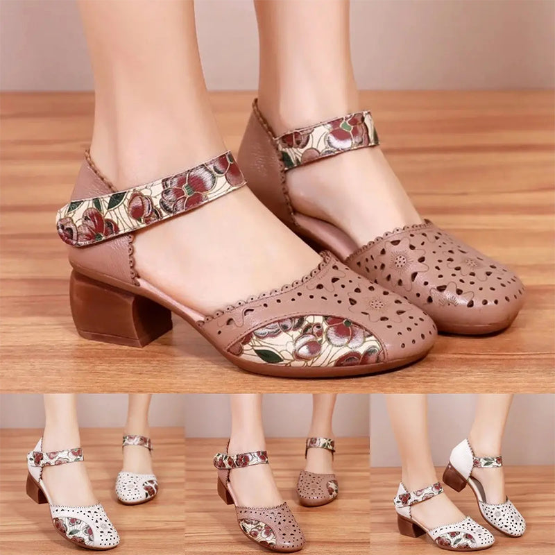 Sandalias cómodas de estilo vintage para mujer.-ES