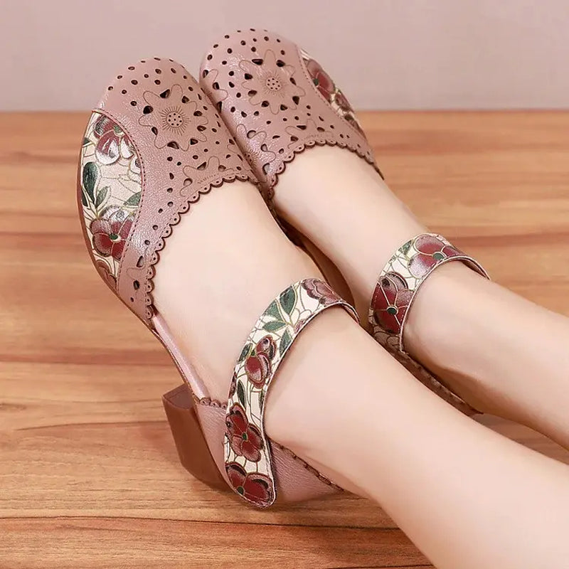 Sandalias cómodas de estilo vintage para mujer.-ES