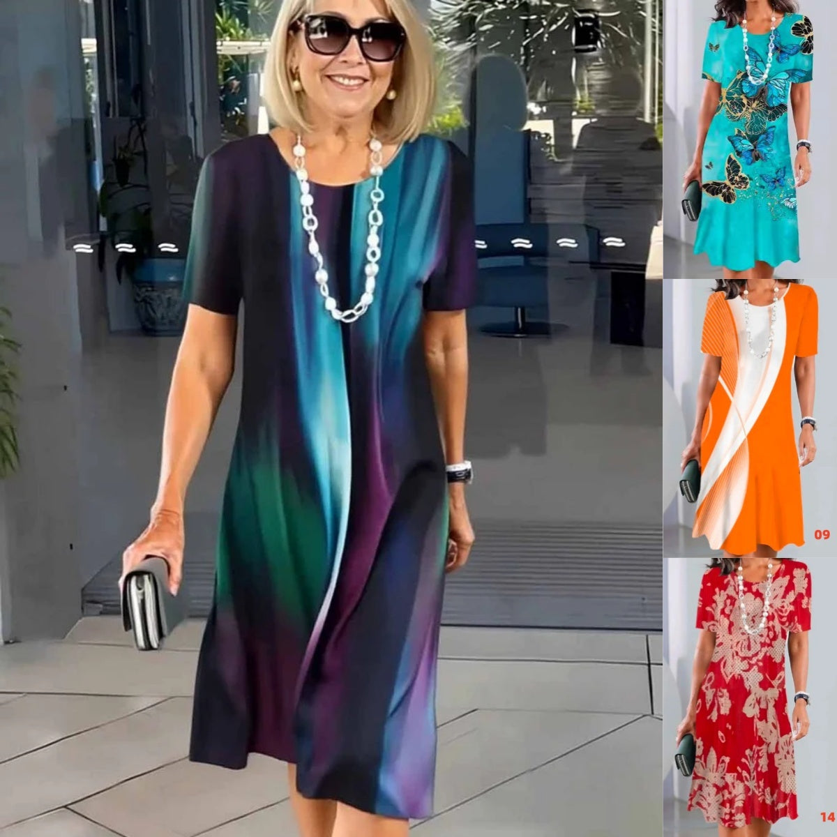 Vestido plisado con bloques de color para mujer-ES