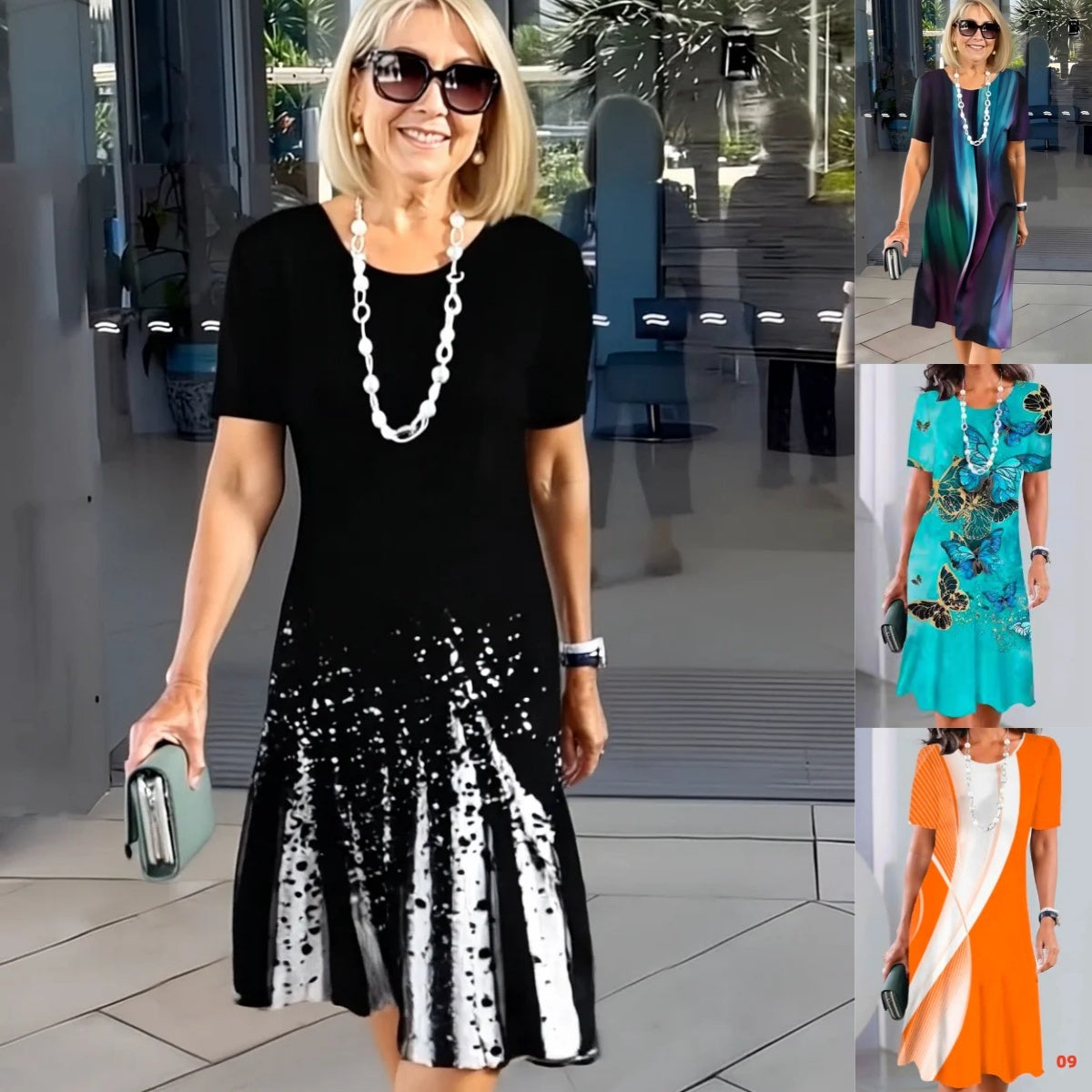 Vestido plisado con bloques de color para mujer-ES
