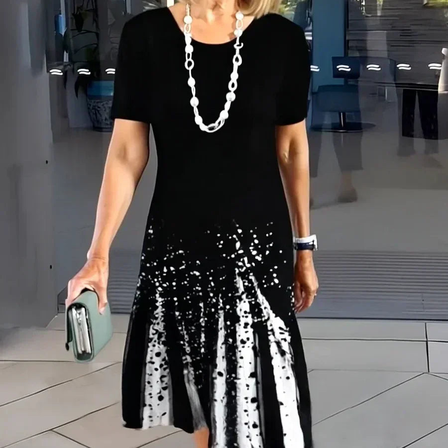 Vestido plisado con bloques de color para mujer-ES