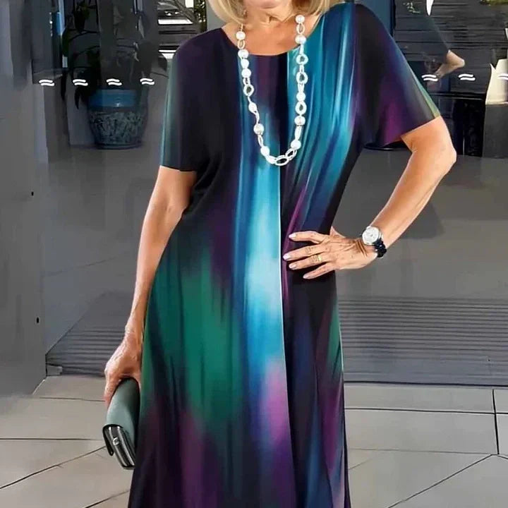 Vestido plisado con bloques de color para mujer-ES