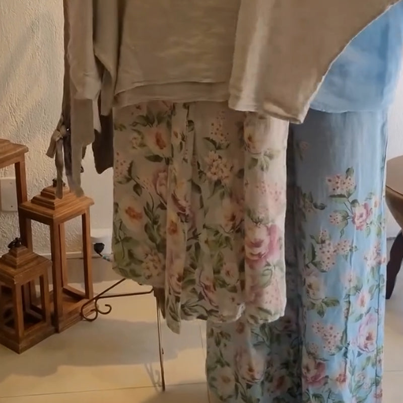 ⏳ 45% de descuento por tiempo limitado! Blusa holgada y pantalón ancho de mujer con estampado floral-ES