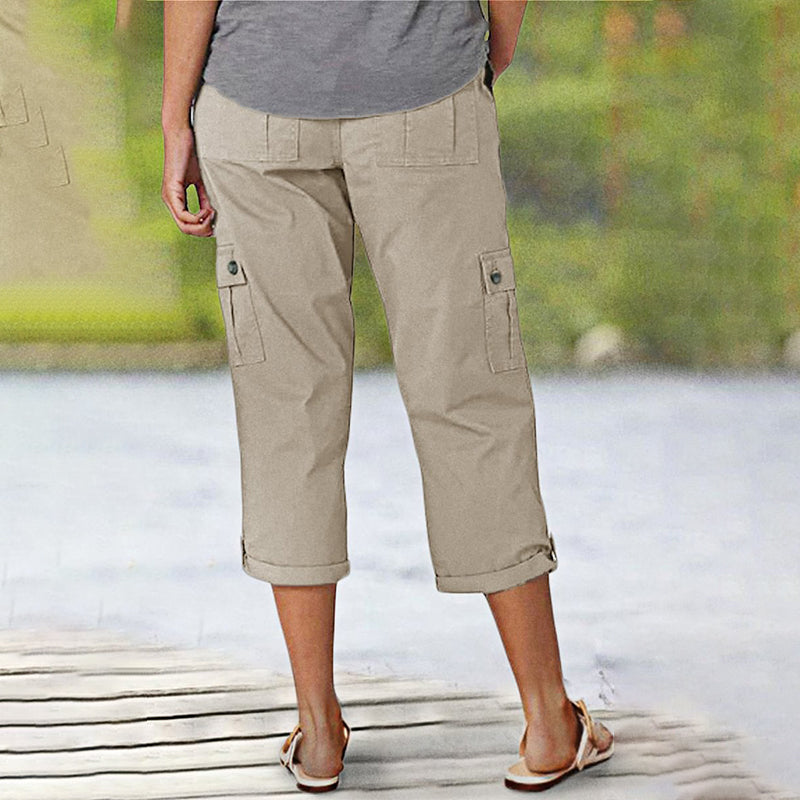 🔥Oferta especial🔥Shorts casuales multibolsillos de alta elasticidad para mujer-ES