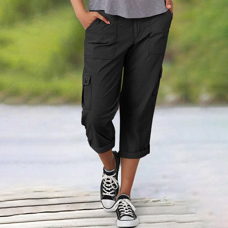🔥Oferta especial🔥Shorts casuales multibolsillos de alta elasticidad para mujer-ES