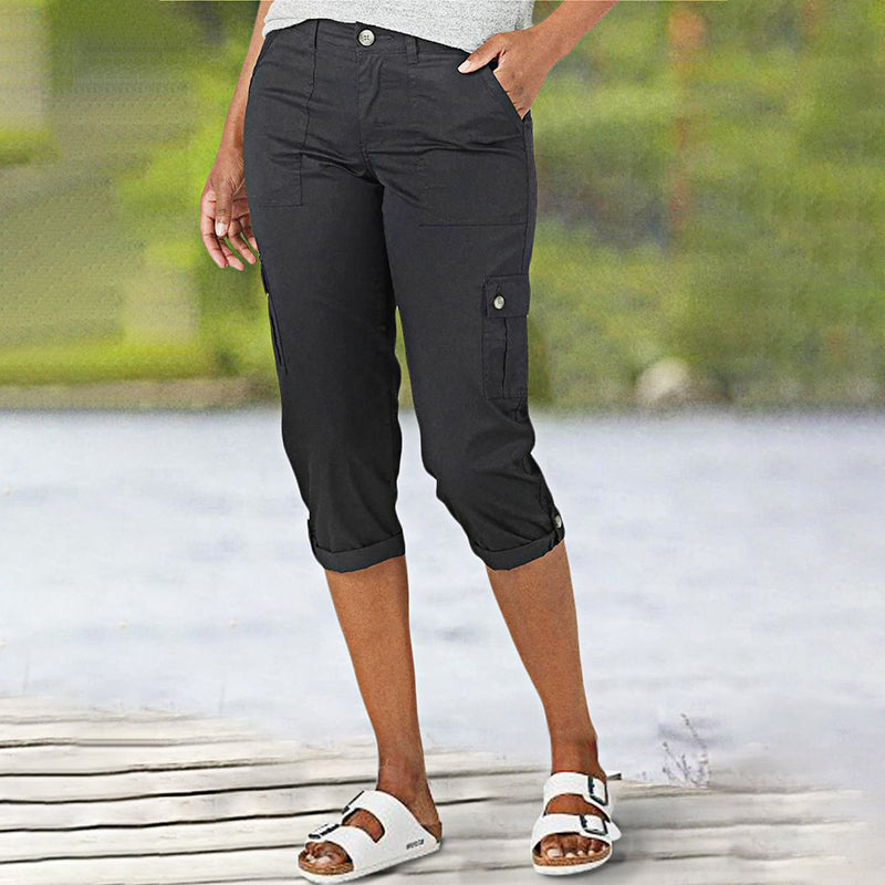 🔥Oferta especial🔥Shorts casuales multibolsillos de alta elasticidad para mujer-ES