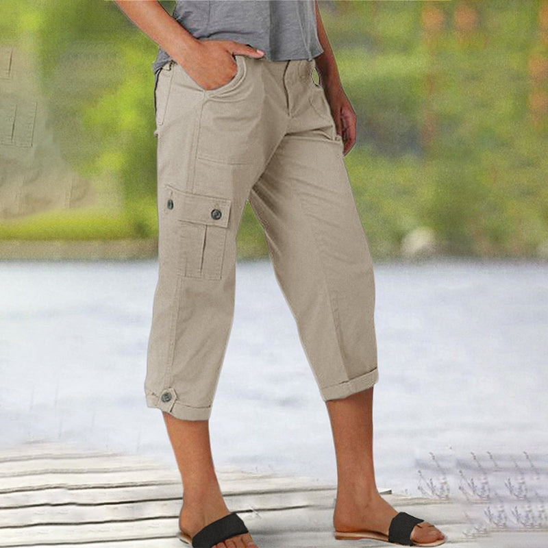 🔥Oferta especial🔥Shorts casuales multibolsillos de alta elasticidad para mujer-ES