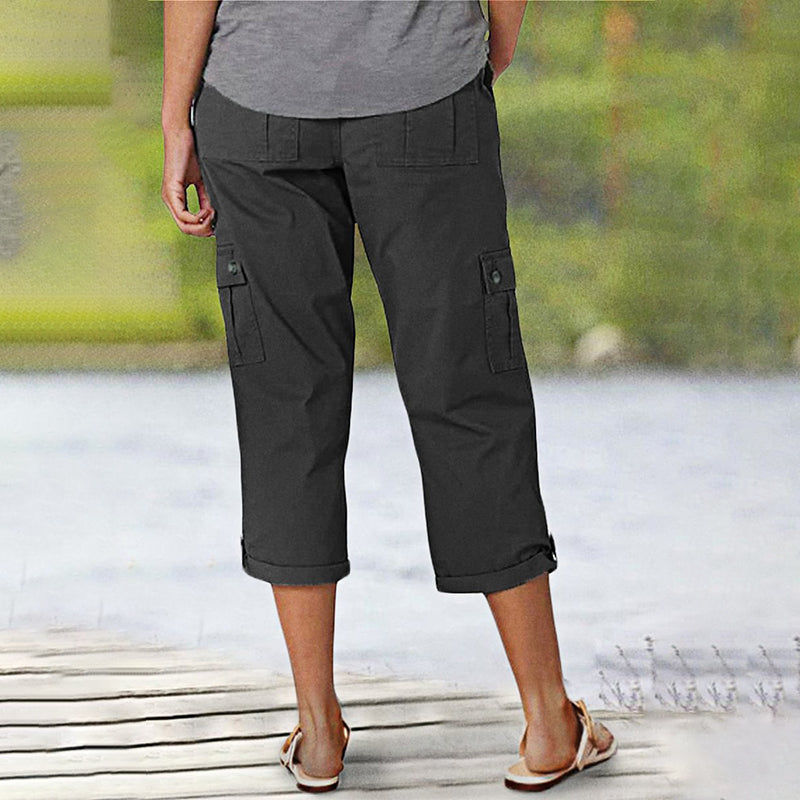 🔥Oferta especial🔥Shorts casuales multibolsillos de alta elasticidad para mujer-ES