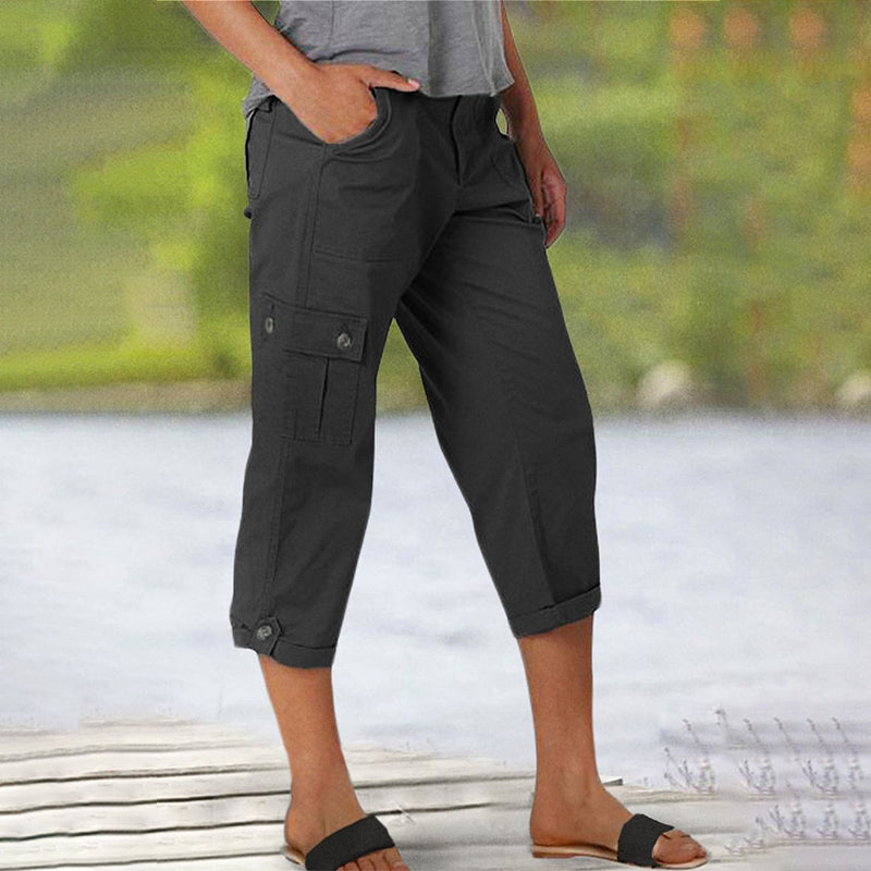 🔥Oferta especial🔥Shorts casuales multibolsillos de alta elasticidad para mujer-ES