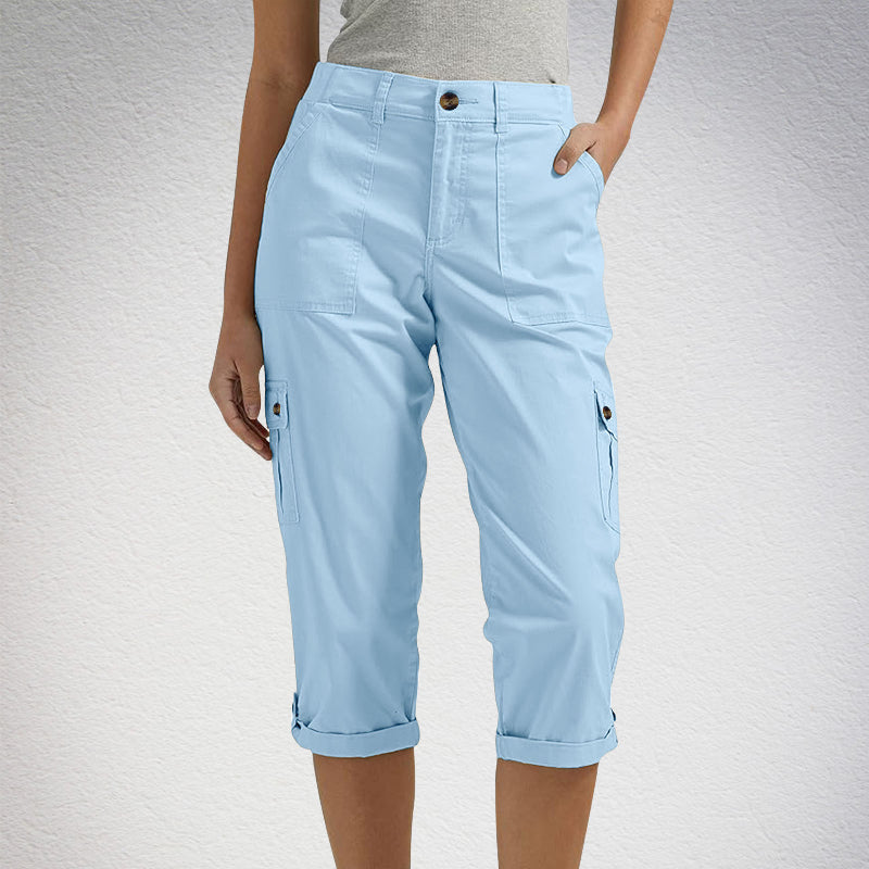🔥Oferta especial🔥Shorts casuales multibolsillos de alta elasticidad para mujer-ES