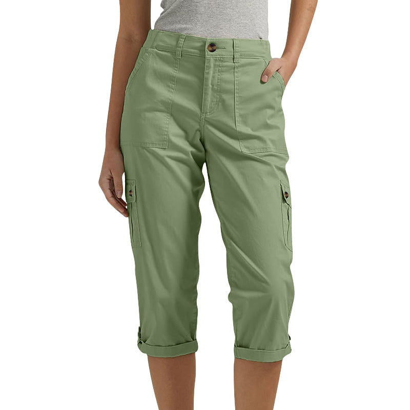 🔥Oferta especial🔥Shorts casuales multibolsillos de alta elasticidad para mujer-ES