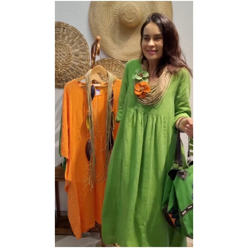 💖Piiratud müük 20% SOODSAMALT💖 Naiste vabaaja pikkade varrukatega linane Boho kleit-EE