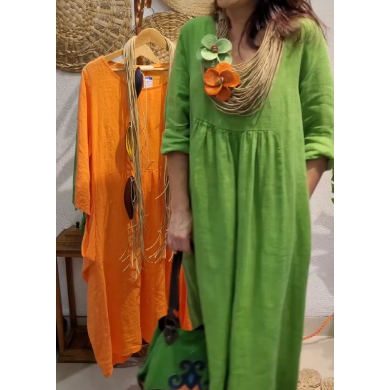 💖Piiratud müük 20% SOODSAMALT💖 Naiste vabaaja pikkade varrukatega linane Boho kleit-EE