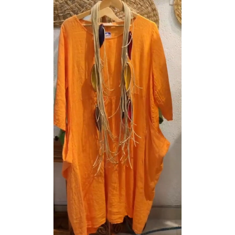 💖Piiratud müük 20% SOODSAMALT💖 Naiste vabaaja pikkade varrukatega linane Boho kleit-EE