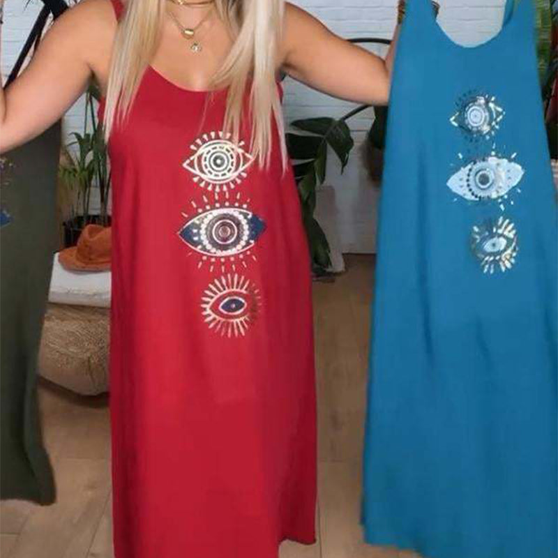🔥Vestido largo sin mangas de mujer con estampado llamativo👗-ES