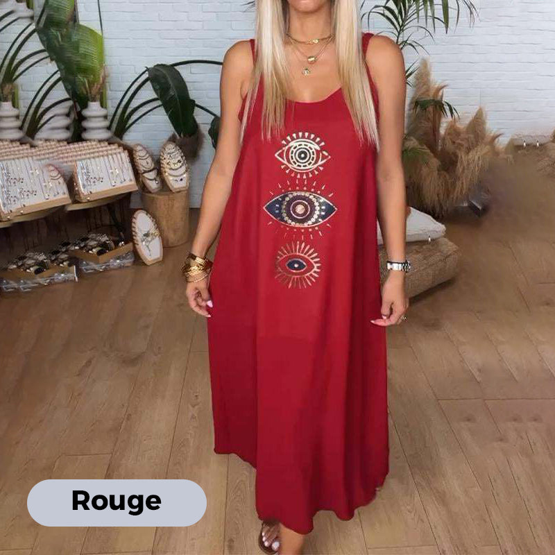 🔥Vestido largo sin mangas de mujer con estampado llamativo👗-ES