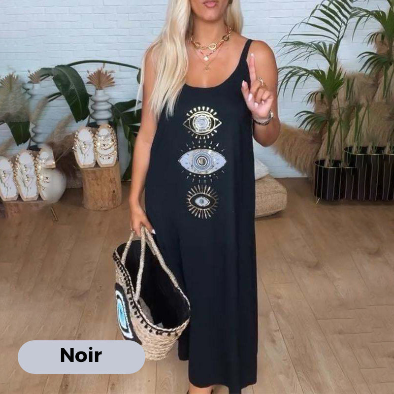 🔥Vestido largo sin mangas de mujer con estampado llamativo👗-ES